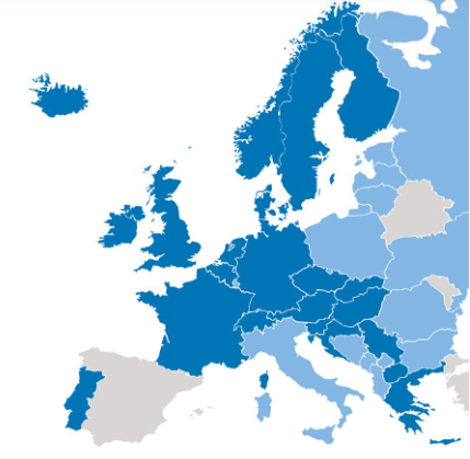 Map of Europe showing CESSDA members